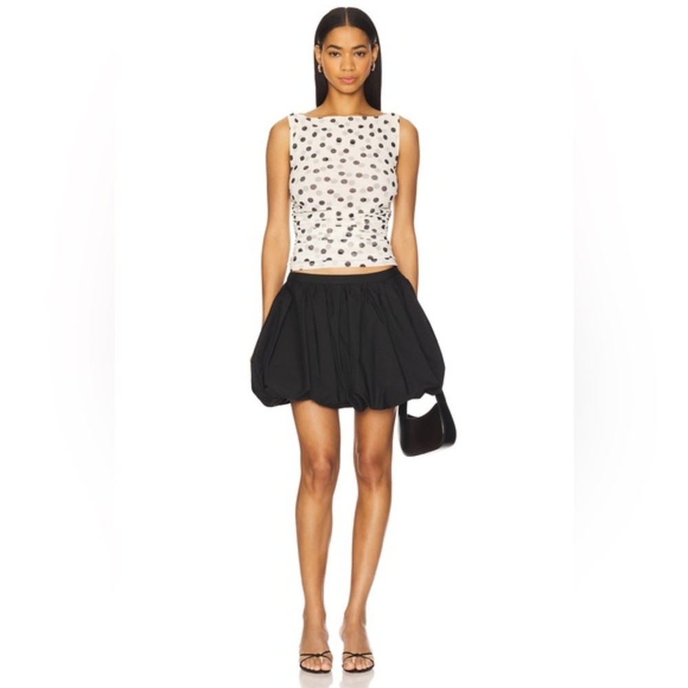 ASTR The Label Libi Bubble Mini Skirt Black Size Small Voluminous Ruffle Skirt